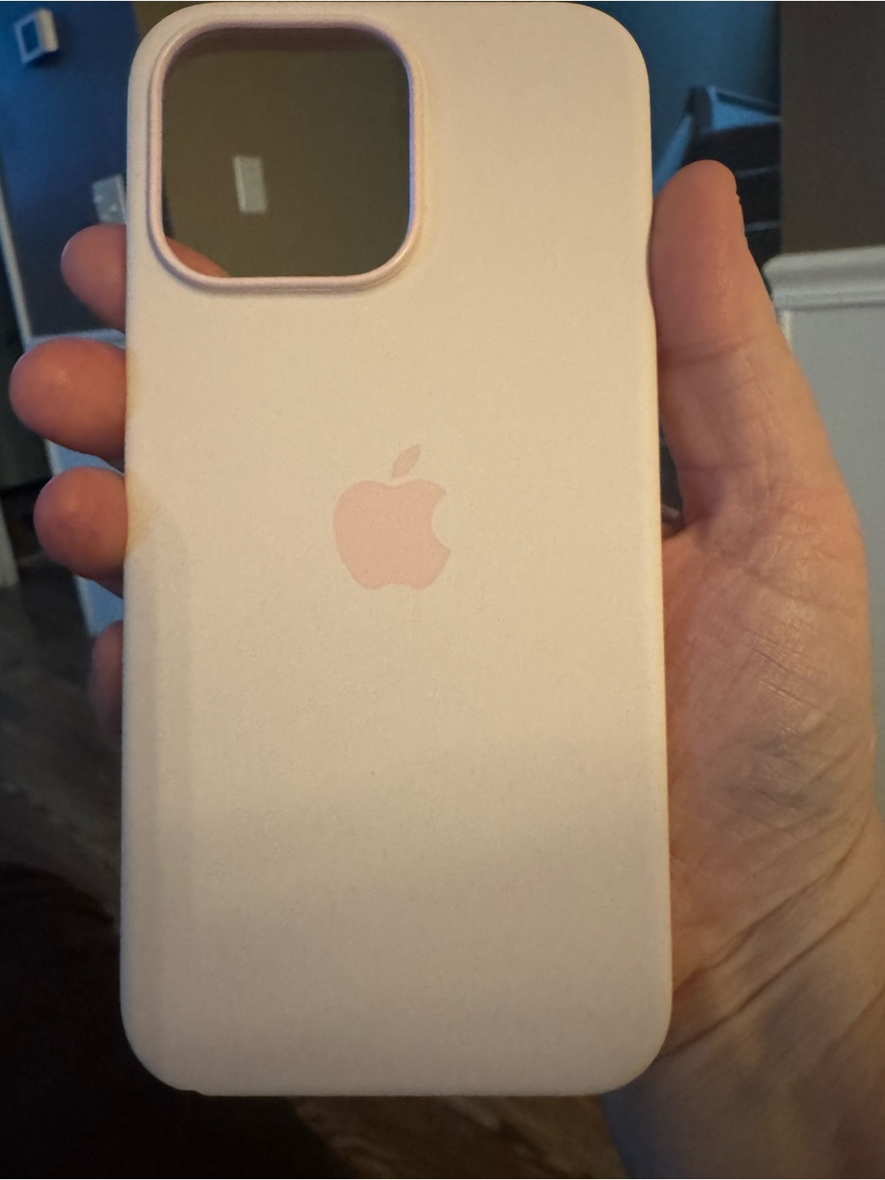 Apple iPhone 15 Pro Max Light Pink Silicone Case with Logo Accent